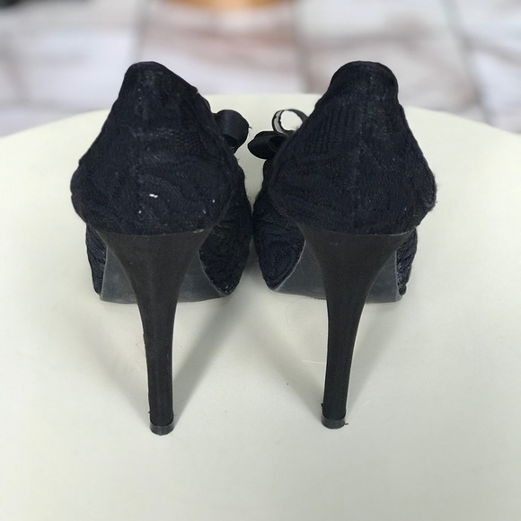 Chinese Laundry Black Lace Open Toe Heel - Picture 3 of 5